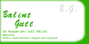 balint gutt business card
